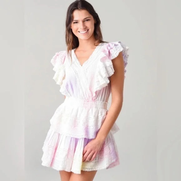 LoveShackFancy Pink Ombre Ruffle Mini Dress – Size M - Picture 7 of 7
